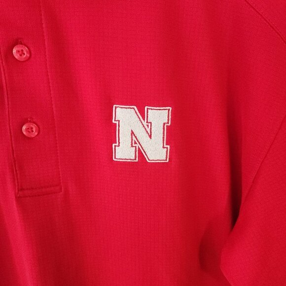 Nebraska Cornhuskers Polo Shirt Cutter & Buck Red Short Sleeve Large NEW NWOT - Picture 4 of 11